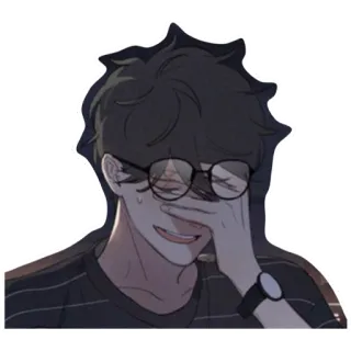😅 Anime, Sedih, Menangis, Kacamata, Emosional telegram sticker