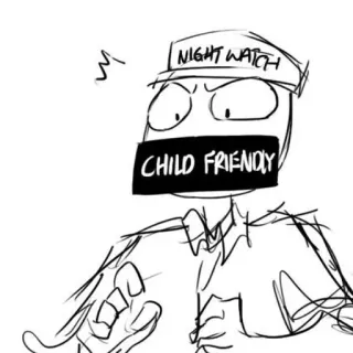 🤬 NIGHT WATCH
CHILD FRIENDLY nachtwacht, kindvriendelijk, tekening, sticker telegram sticker