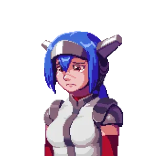 😢 pixel art, sad, crying, anime, female, character telegram sticker