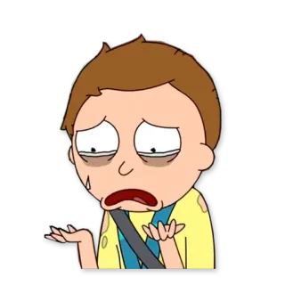 😟 Morty Smith Rick and Morty morty, rick y morty, dibujos animados, pegatina telegram sticker