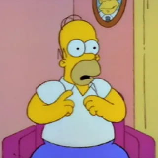 😯 Homer Simpson The Simpsons 만화, 애니메이션, 호머 심슨, 충격, 노란색, 캐릭터 telegram sticker