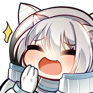 🤣 Anime, Catgirl, Lindo, Emote, Kawaii, Feliz telegram sticker