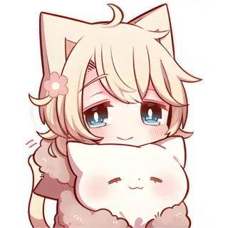 🥺 animé, chat, mignon, kawaii, chibi, autocollant, dessin, manga telegram sticker