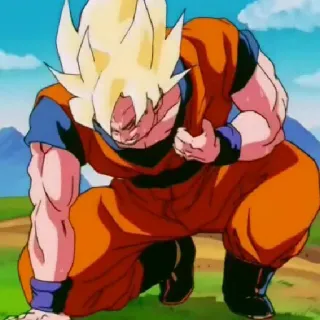 ☠ Goku Dragon Ball Z anime, goku, dragon ball, exhausted, supersaiyan telegram sticker