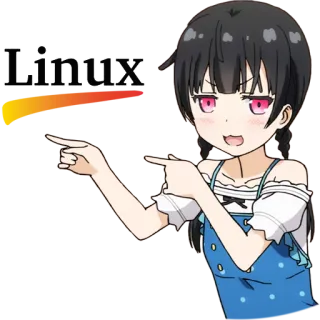 🐧 Linux anime, linux, pointer, technologie, système d'exploitation, dessin animé, fille whatsapp sticker