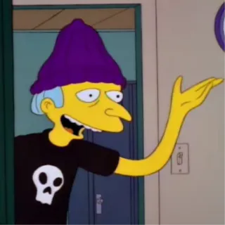 😇 Mr. Burns The Simpsons Mr. Burns, Simpsons, cartone animato, teschio, cappello viola telegram sticker