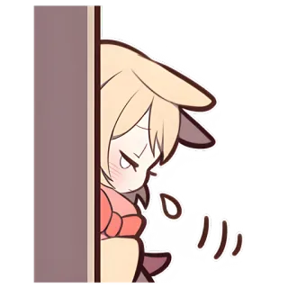 😢 Аниме, Манга, Милый, Персонаж, Каваий, Грустный, Прячется telegram sticker