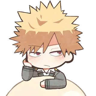 😕 Katsuki Bakugo My Hero Academia Anime, Manga, Jongen, Personage, Bakugo telegram sticker