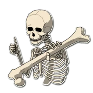 👍 scheletro, osso, pollice in su, gesto volgare telegram sticker