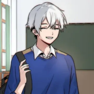 🥛 anime, boy, character, school, student, portrait whatsapp sticker