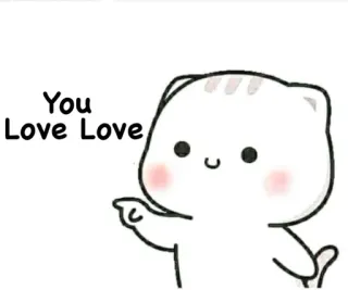 💘 You Love Love gato, fofo, amor, desenho animado, adorável, adesivo telegram sticker
