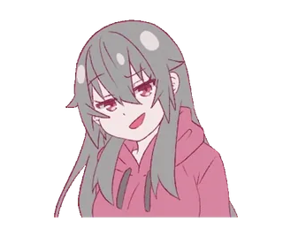❤️ Anime, Cô gái, Áo hoodie, Tự mãn, Tinh nghịch telegram sticker