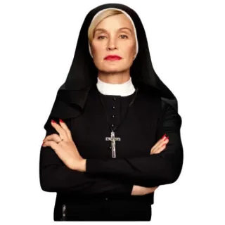 😎 suora, religione, sorella, cattolico, religioso, croce, personaggio whatsapp sticker
