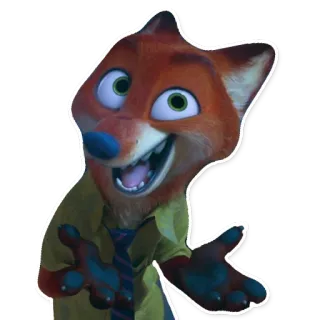 😃 Nick Wilde Zootopia nick wilde, zootopia, zorro, dibujos animados, disney telegram sticker