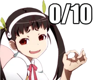 😏 0/10 Anime, Clasificación, Personaje, Lindo, Manga, Gesto telegram sticker