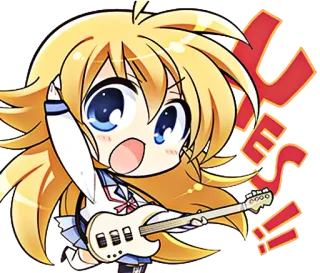 🎸 YES!! Anime, Gitarre, Niedlich, Cartoon whatsapp sticker