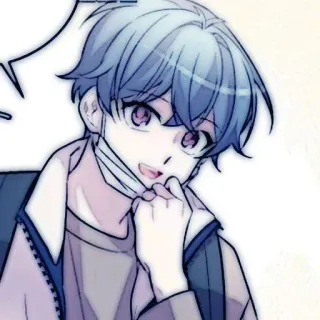 🤖 Anime jongen, Personage, Masker, Illustratie, Manga, Cartoon, Portret telegram sticker