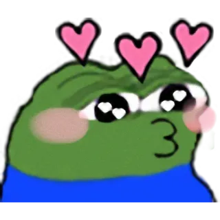 💋 Pepe the Frog 青蛙, 佩佩, 表情, 爱心, 爱 telegram sticker
