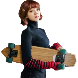 🏄‍♀️ wanita, skateboard, potret, fashion, kasual, korea whatsapp sticker