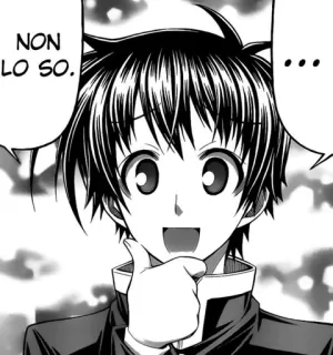🤔 NON LO SO. Manga, Anime, Frage, Unsicher, Junge telegram sticker