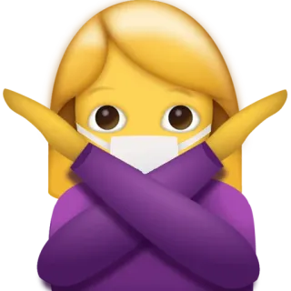 🙅‍♀️ Emoji, Tidak, Dilarang, Dilarang, Silang, Lengan whatsapp sticker