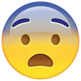 😨 emoji, face, scared, shocked, yellow, fear, sad telegram sticker