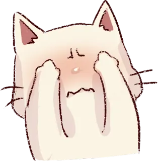 😳 cat, sad, crying, cartoon, animal, kawaii telegram sticker