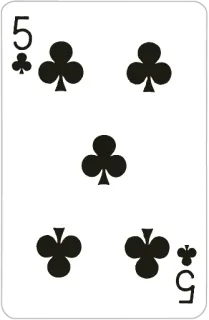 5⃣ carta, tréboles, juego, cinco telegram sticker