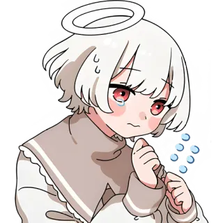 😐 นางฟ้า, อนิเมะ, เศร้า, คาวาอิ, ร้องไห้, น่ารัก telegram sticker