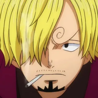 😒 Sanji One Piece anime, manga, one piece, sanji, cigarette, cook telegram sticker
