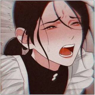 🥵 crying, sad, anime, manga, tears, distress whatsapp sticker