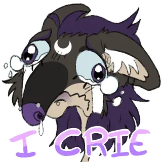 😭 I CRIE triste, llorando, meme, perro, dibujo animado, expresión, furry telegram sticker