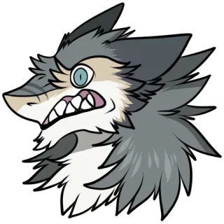 💢 shark, angry, furry, animal, character, cartoon telegram sticker