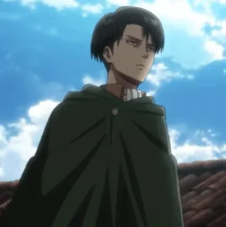 🏹 Levi Ackerman Attack on Titan Anime, Atak Tytanów, Levi Ackerman, Wojsko, Przemoc, Postać telegram sticker