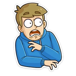 😱 Kreskówka, Postać, Wyraz, Szok, Strach, Zaskoczenie telegram sticker