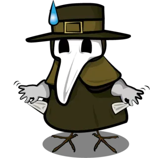 😅 médecin de peste, oiseau, masque, médiéval, effrayé telegram sticker