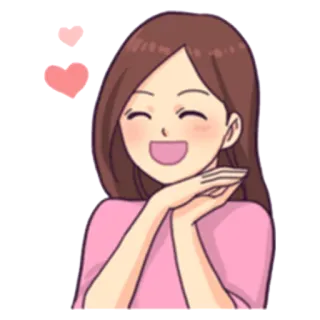☺️ cuore, donna, felice, amore, rosa, cartone animato, femminile telegram sticker
