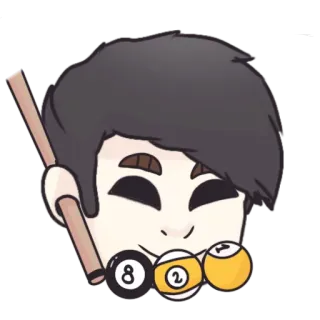 🎱 pool, billiards, eight ball, cue, sticker, cartoon telegram sticker