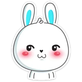 ☺️ conejo, animal, lindo, dibujos animados, pegatina telegram sticker