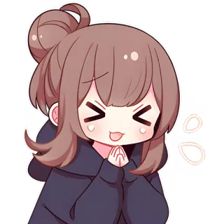 🤩 anime meisje, schattig, kawaii, manga, chibi, cartoon, sticker telegram sticker
