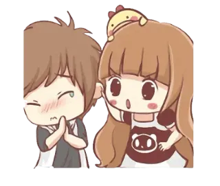 😡 милый, аниме, пара, любовь, мультфильм telegram sticker