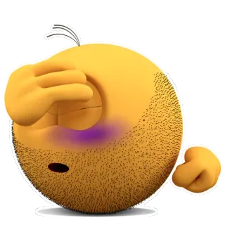 🙄 อิโมจิ, รอยฟกช้ำ, เศร้า, ป่วย, เอามือกุมหน้า telegram sticker