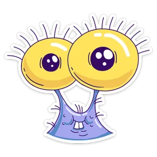 👀 monstre, dessin animé, alien, mignon, yeux, drôle telegram sticker