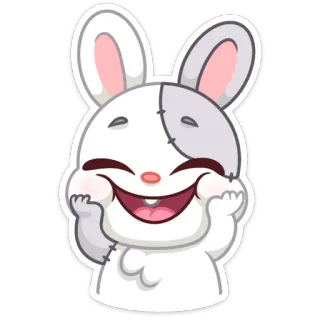 ☺️ thỏ, dễ thương, hoạt hình, động vật, sticker telegram sticker