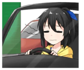 🚗 Anime, Guidare, Esaurito, Auto, Assonnato, Manga whatsapp sticker