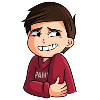 😬 РАНУ cartoon, person, man, sweater, smiling, anime telegram sticker