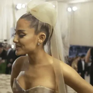 ☁️ Ariana Grande celebridad, cantante, estrella pop, moda, met gala, vestido telegram sticker