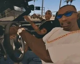 😎 gta, grand theft auto, cj, авто, игра, вождение telegram sticker