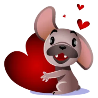 ❤ cachorro, coração, amor, fofo, animal telegram sticker