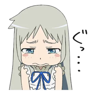 😞 อนิเมะ, เศร้า, ร้องไห้, น่ารัก, ผู้หญิง, อารมณ์, การ์ตูน whatsapp sticker